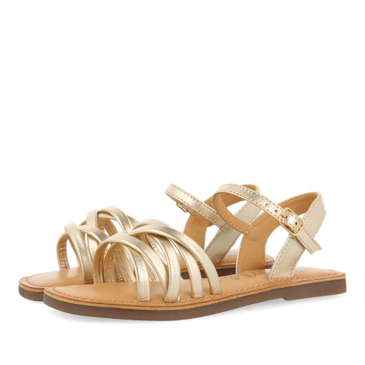 Cayey girls gold leather sandals - Image 2