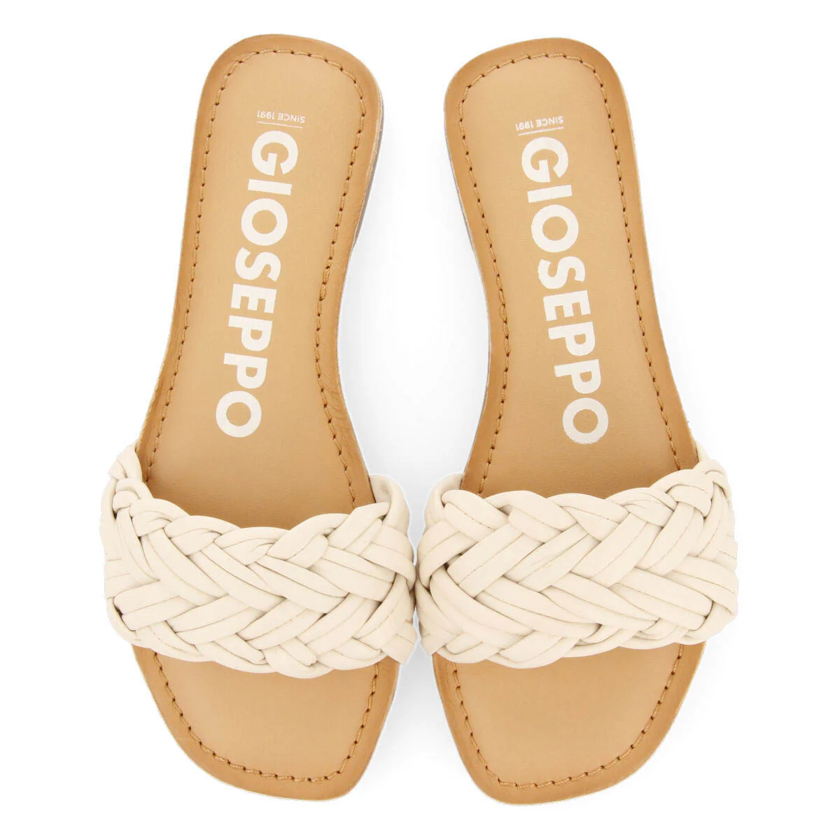 Chacrise women's flat sandals with braided off-white vamps - Image 2