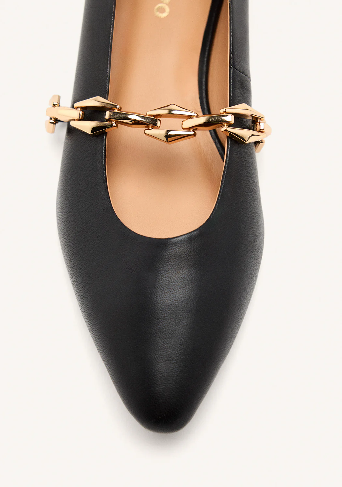 CHAIN LEATHER BALLET FLATS HALLIE - Image 4