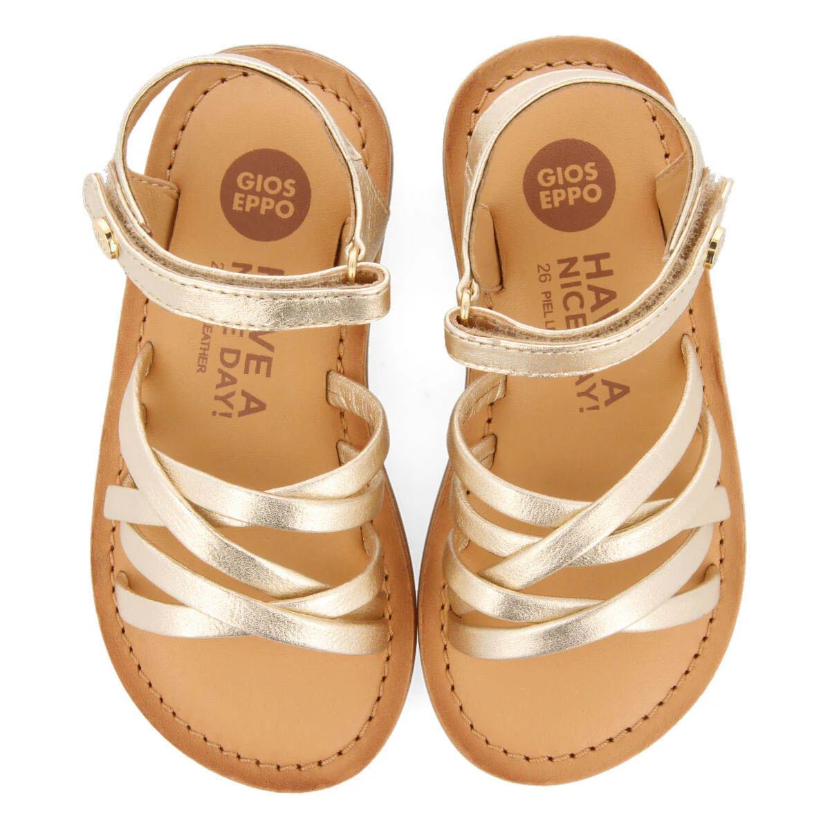 Cisery girls gold leather sandals - Image 3