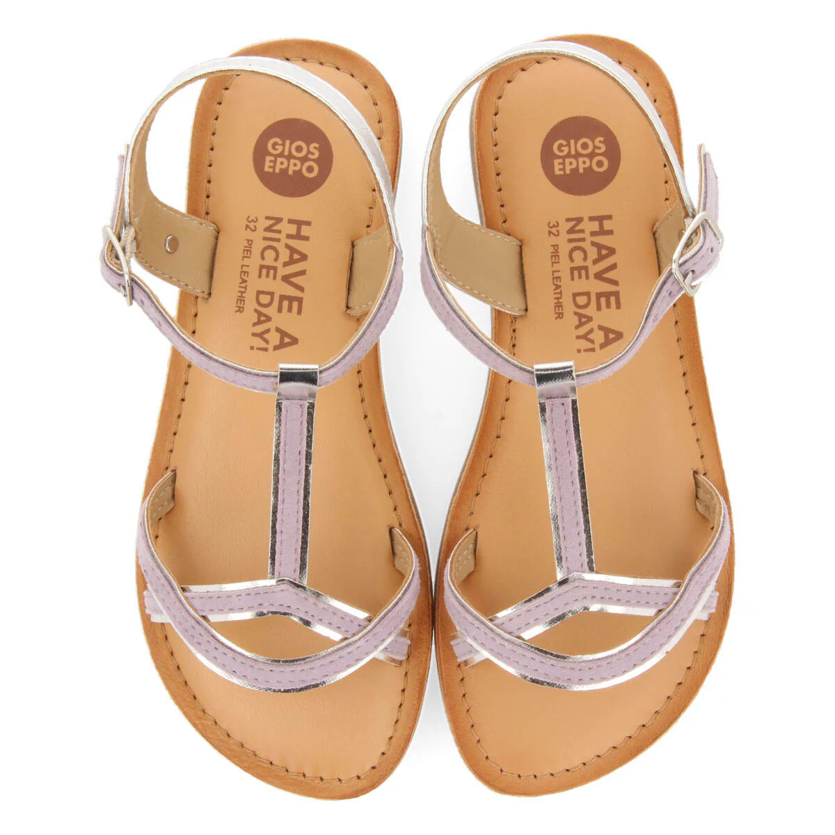 Cleurie girls lilac sandals with metalliciping - Image 3