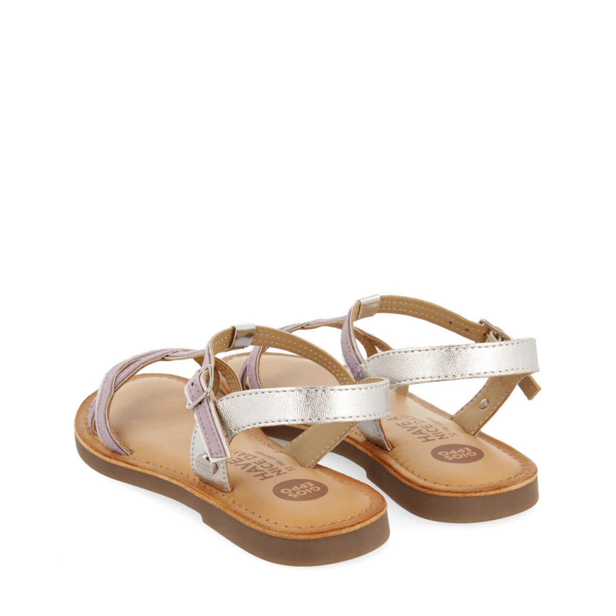 Cleurie girls lilac sandals with metalliciping - Image 4