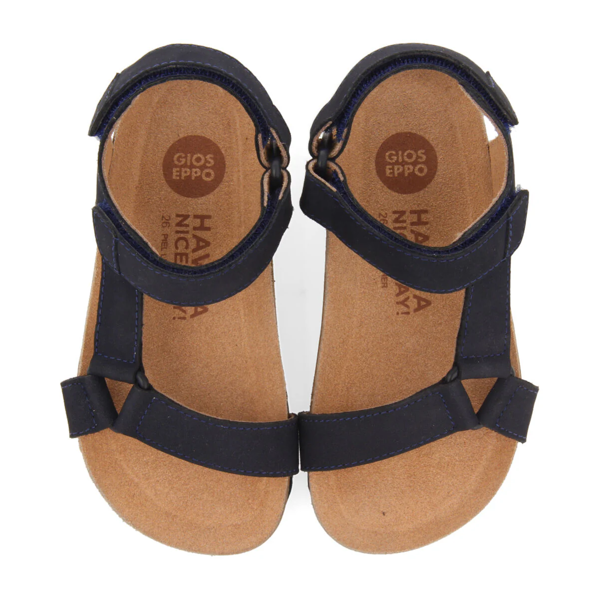 Coamo boys navy blue leather sandals with anatomical inner soles - Image 3