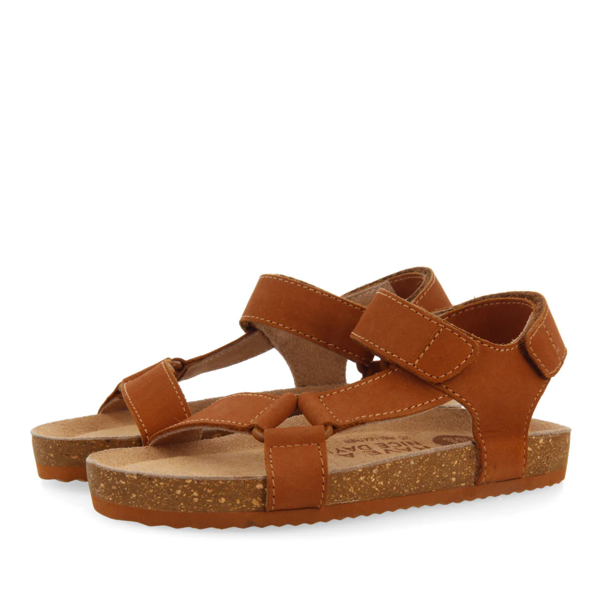 Coamo boys tan leather sandals with anatomical inner soles - Image 3