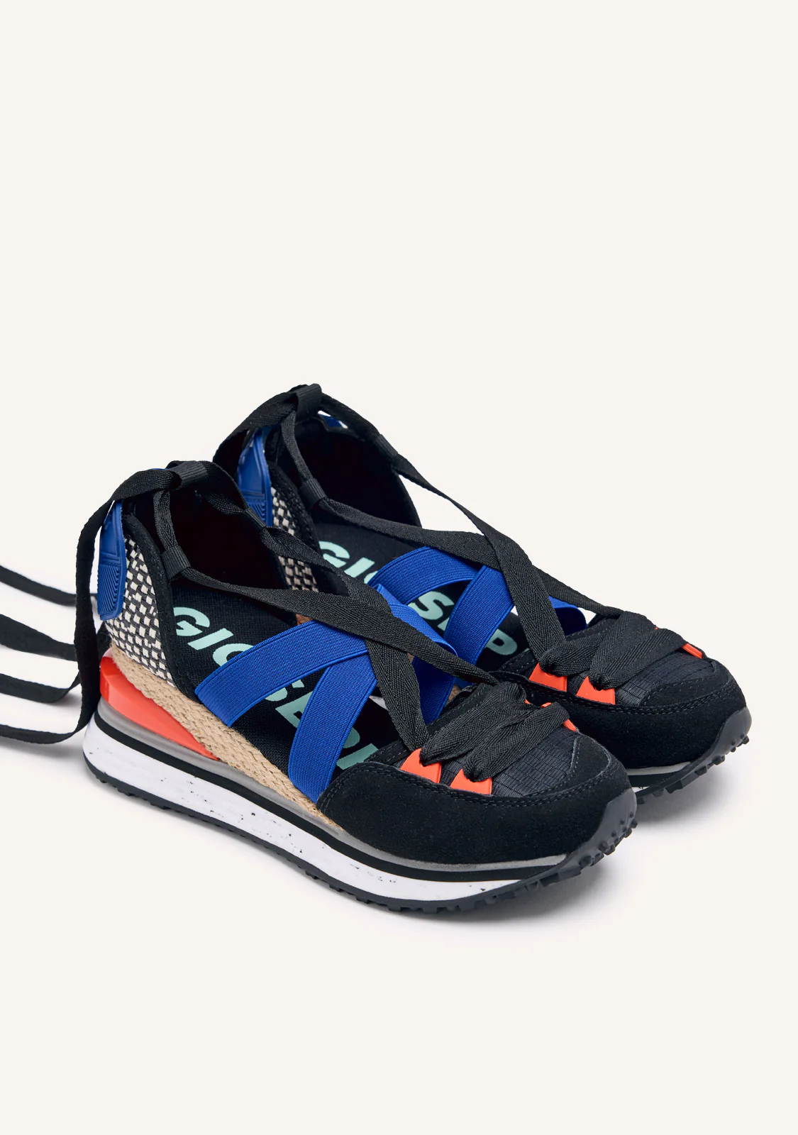 Coinches black espadrille sneakers with wedges - Image 2