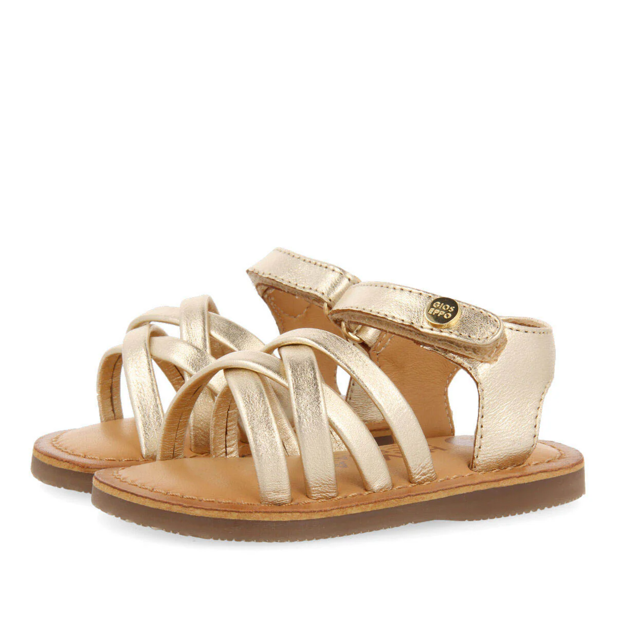 Coiniza girls gold leather sandals - Image 2