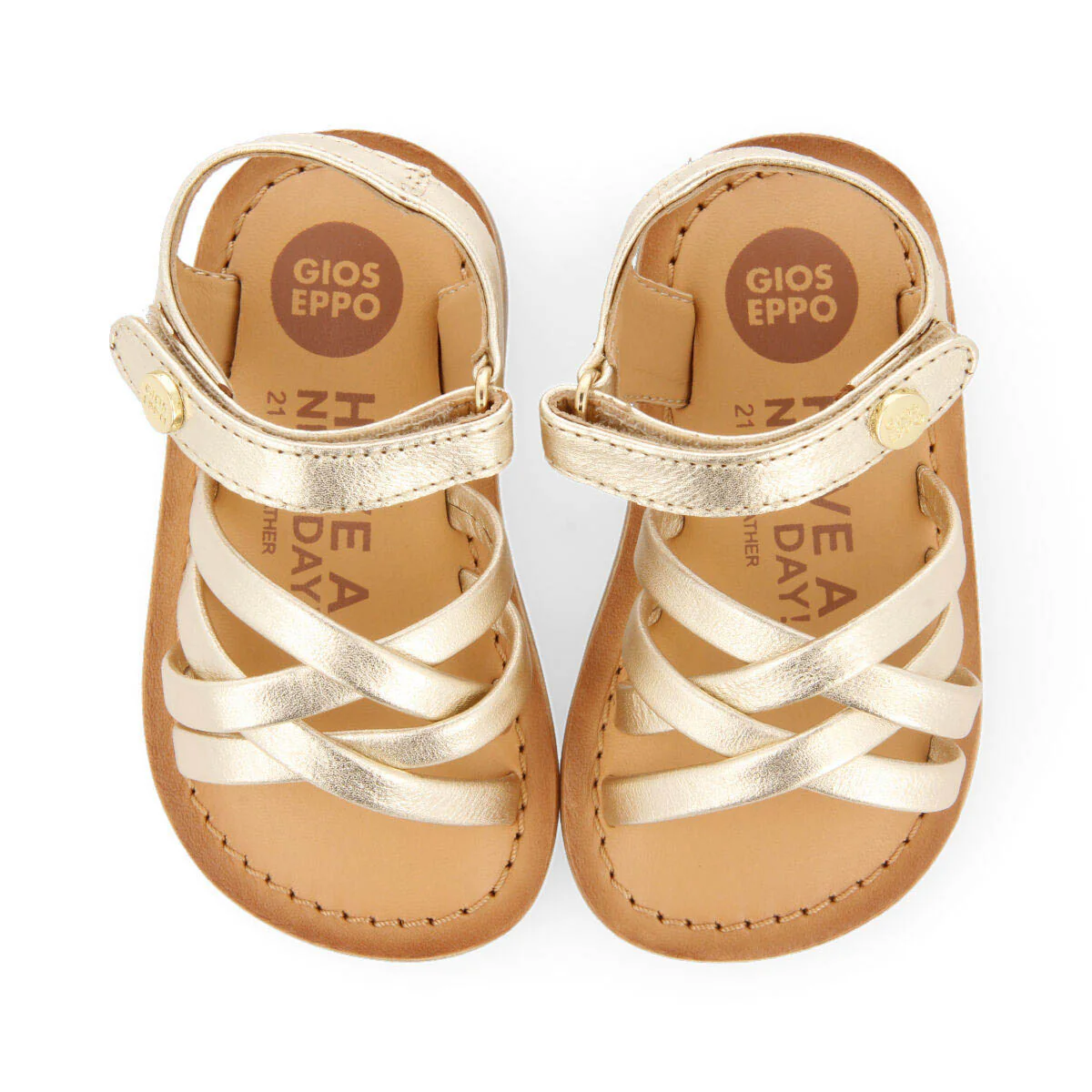 Coiniza girls gold leather sandals - Image 3