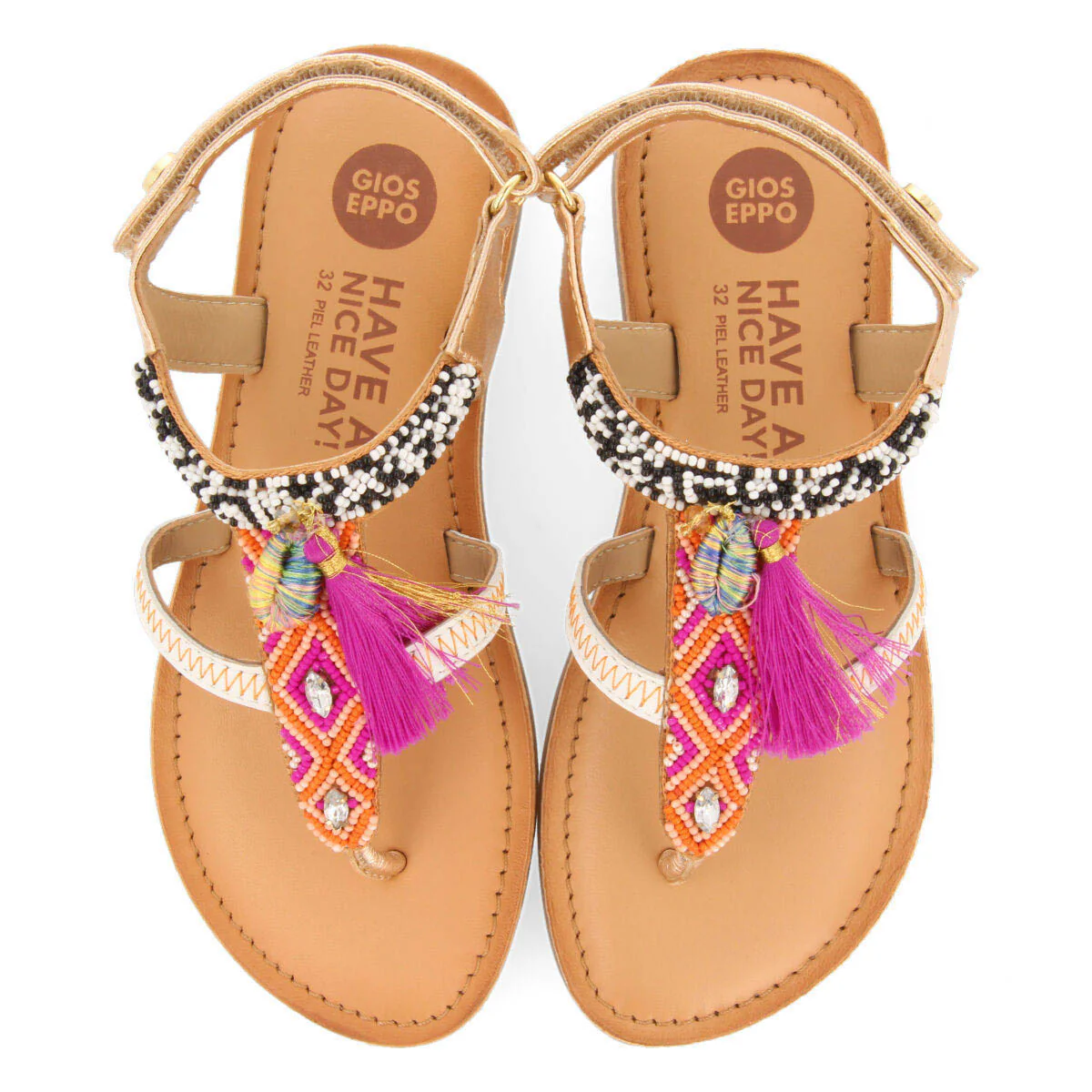 Coroaci girls multicoloured leather sandals - Image 3