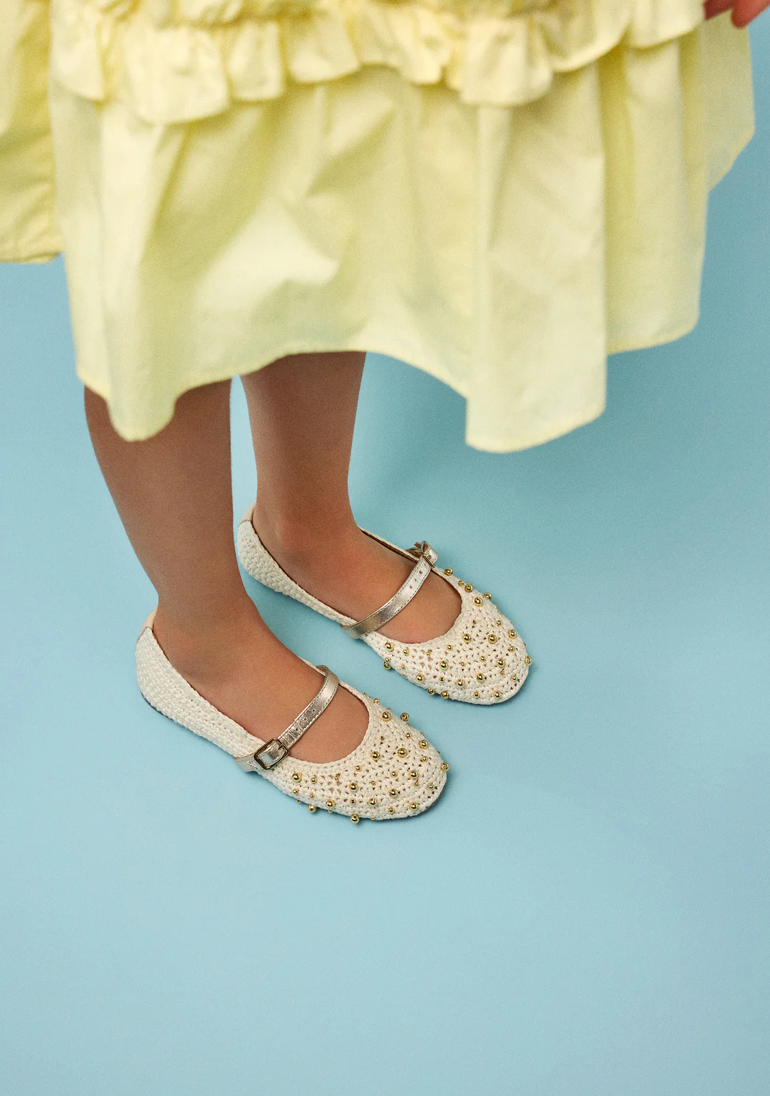 LEATHER, CROCHET AND BEAD BALLET FLATS RUBICON - Image 6