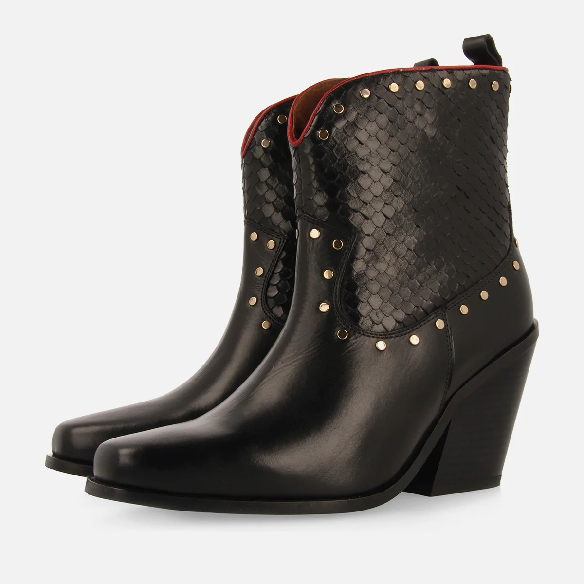 COWBOY LEATHER ANKLE BOOTS HEEL SAGERBY - Image 2