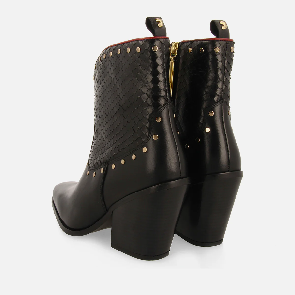 COWBOY LEATHER ANKLE BOOTS HEEL SAGERBY - Image 4