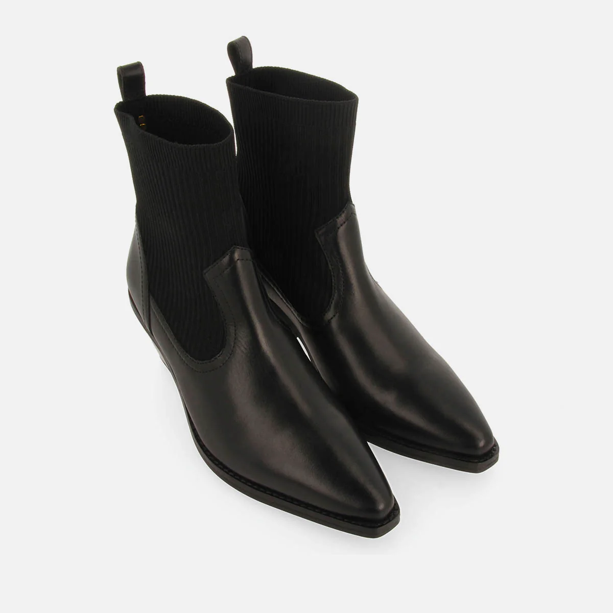 COWBOY SOCK-STYLE ANKLE BOOTS LEATHER HEEL TAPOLCA - Image 5