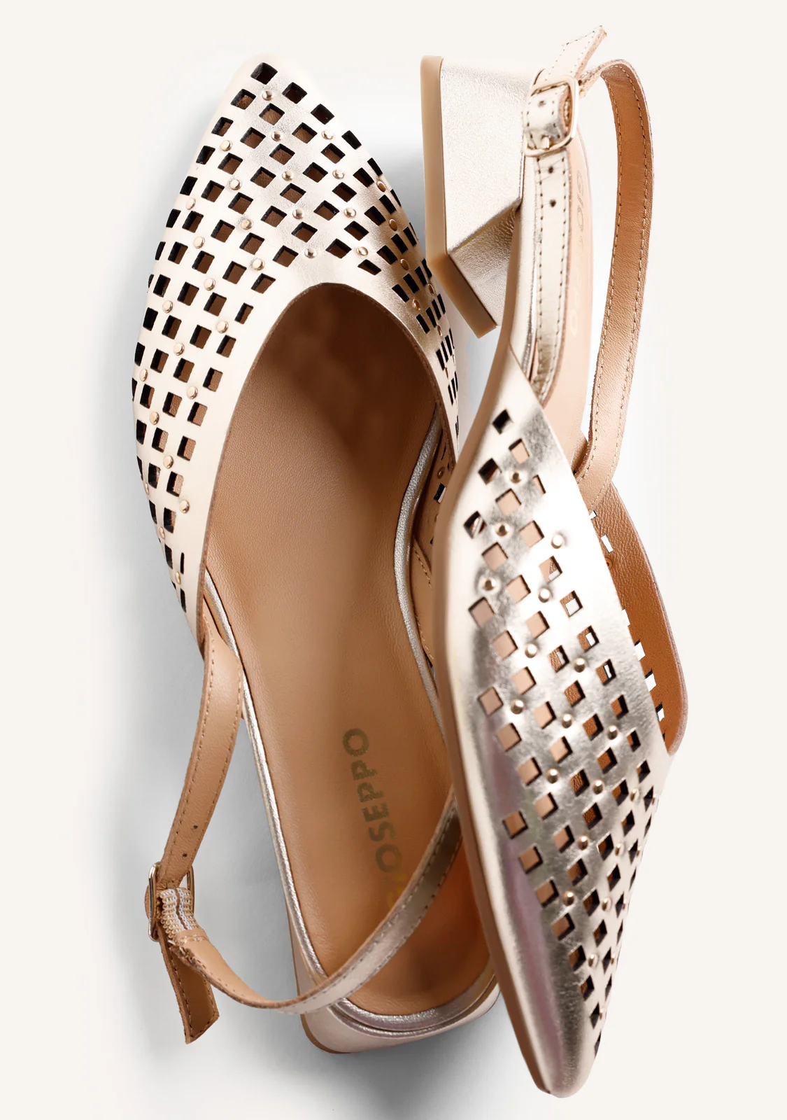 CUT-OUT AND STUDDED LEATHER HEELED SHOES LAGOS - Image 4