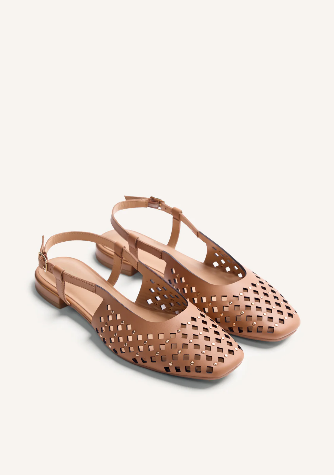 CUT-OUT LEATHER SLINGBACK BALLET FLATS KYAKA - Image 2