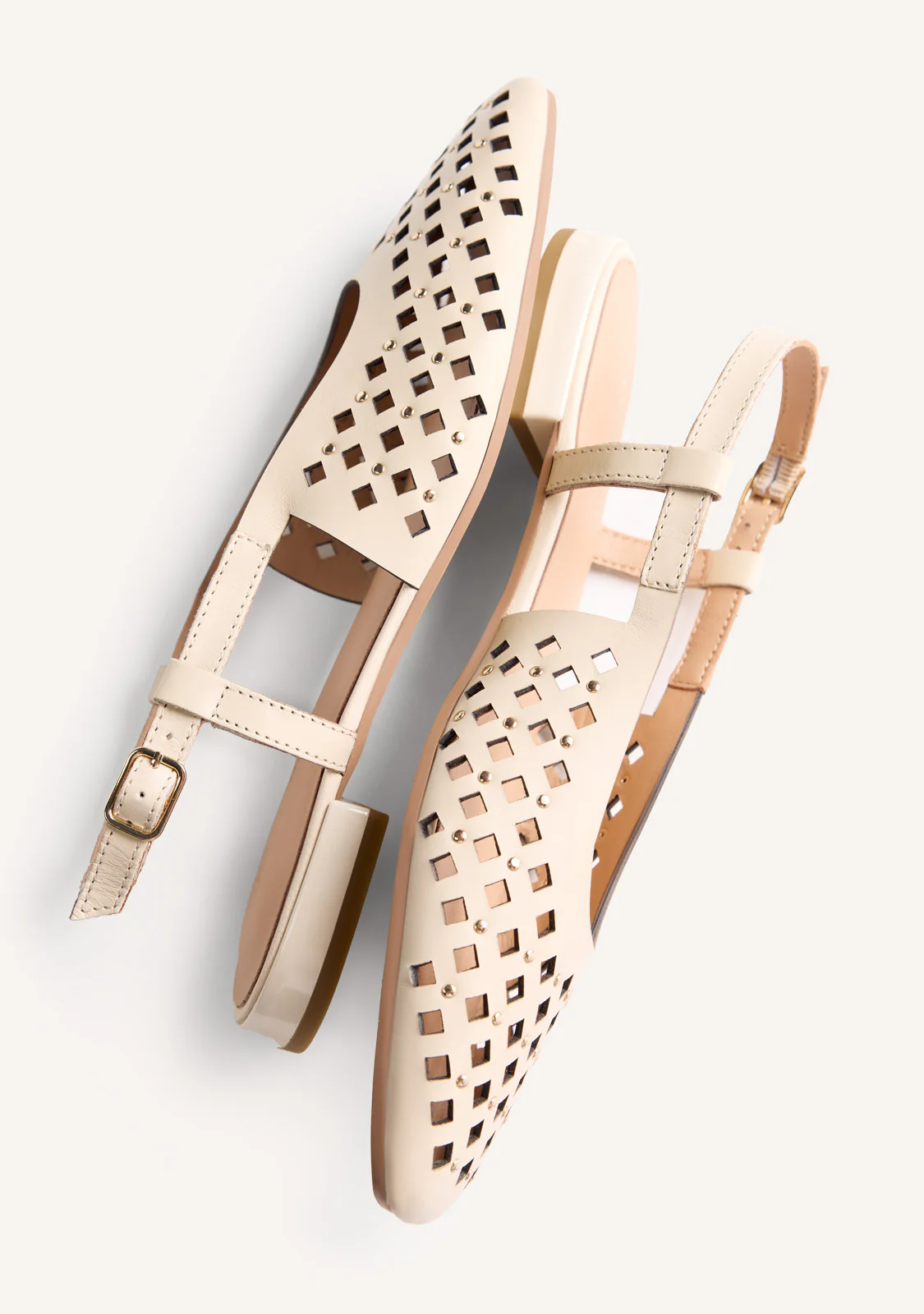 CUT-OUT LEATHER SLINGBACK BALLET FLATS KYAKA - Image 4
