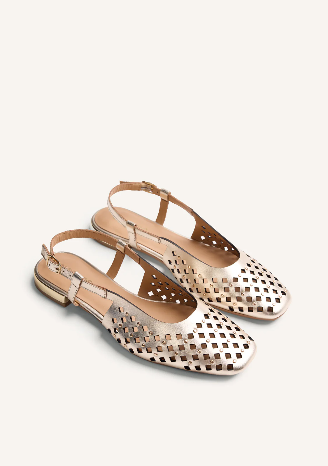 CUT-OUT LEATHER SLINGBACK BALLET FLATS KYAKA - Image 2