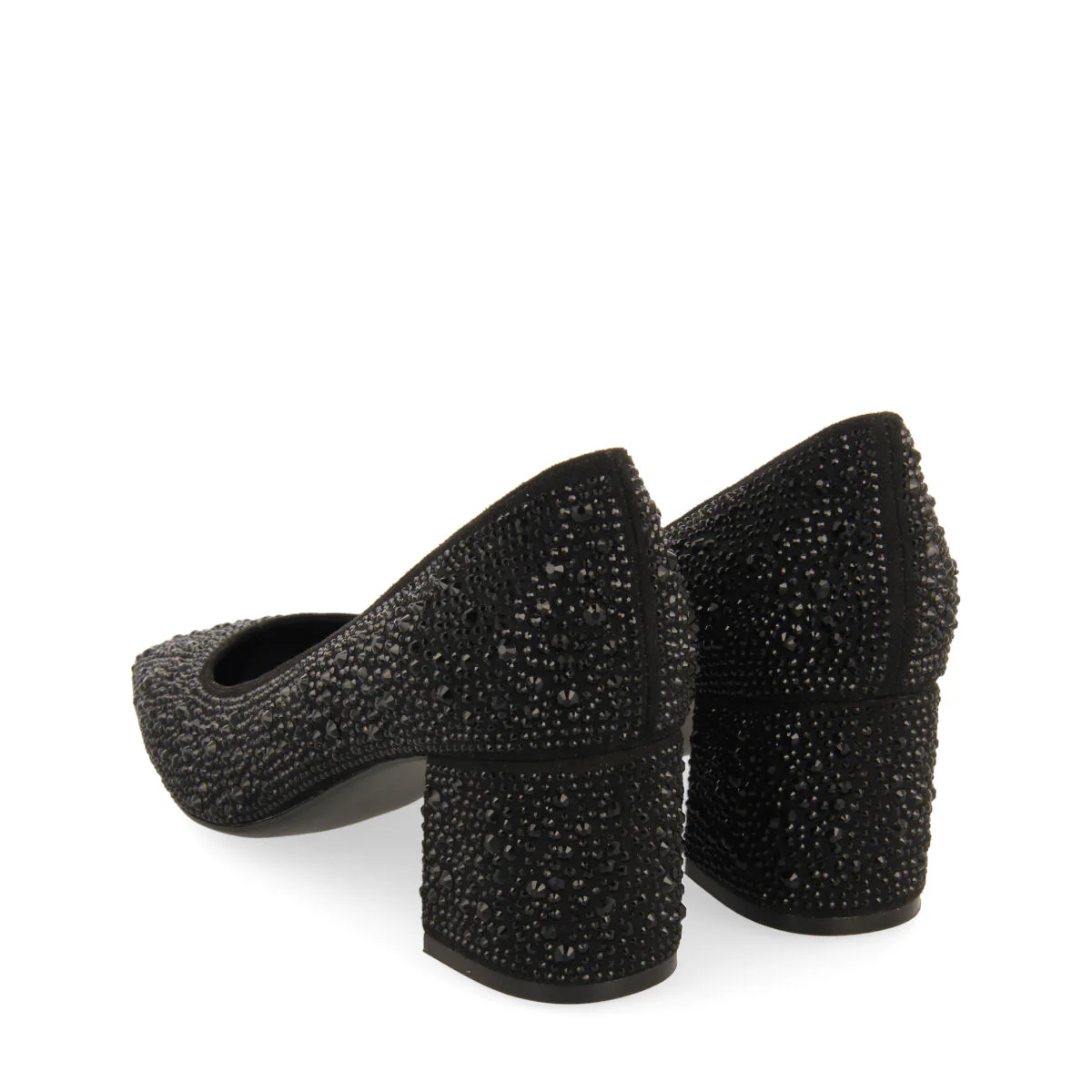 Darnick women's black court shoes with crystals - Image 5