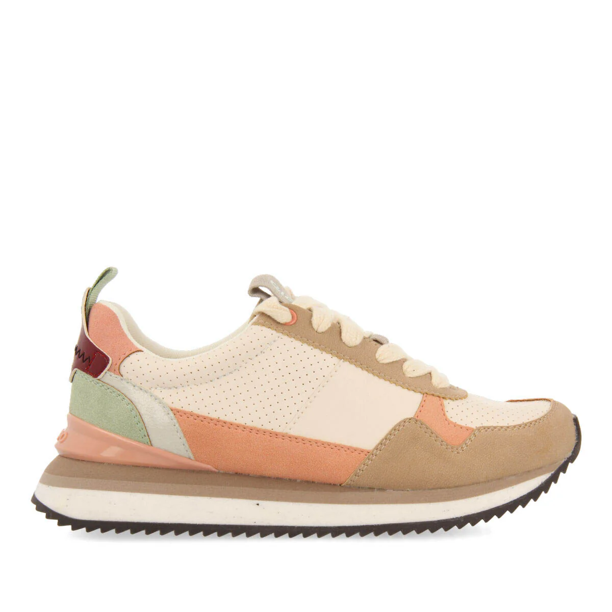 Davis women's cream sneakers with multicoloured details