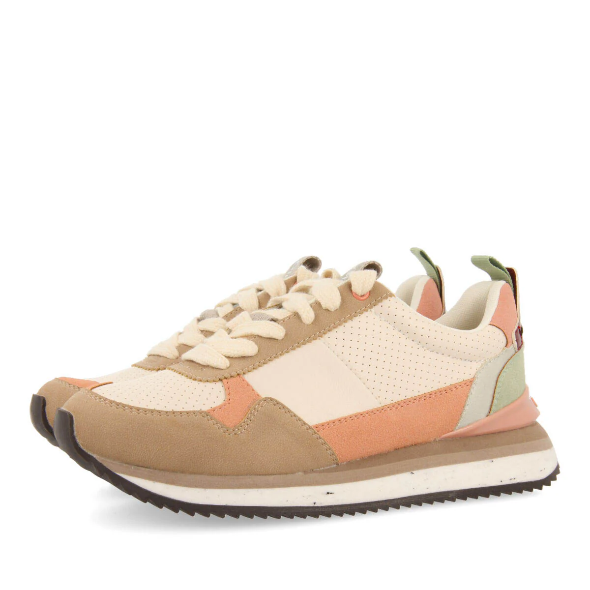 Davis women's cream sneakers with multicoloured details - Image 2