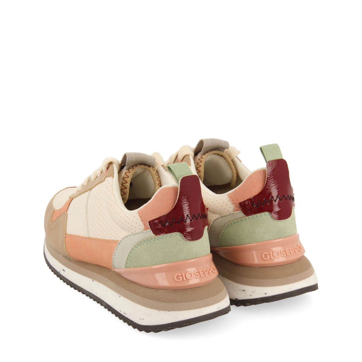 Davis women's cream sneakers with multicoloured details - Image 4
