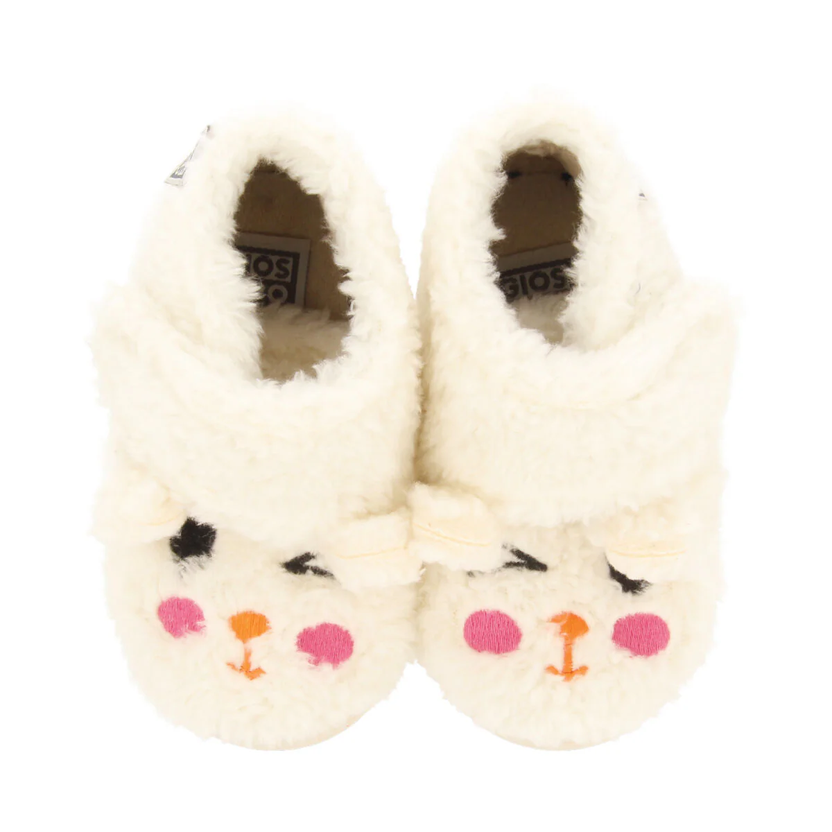 Dietach babies' white slippers with an embroidered face - Image 3