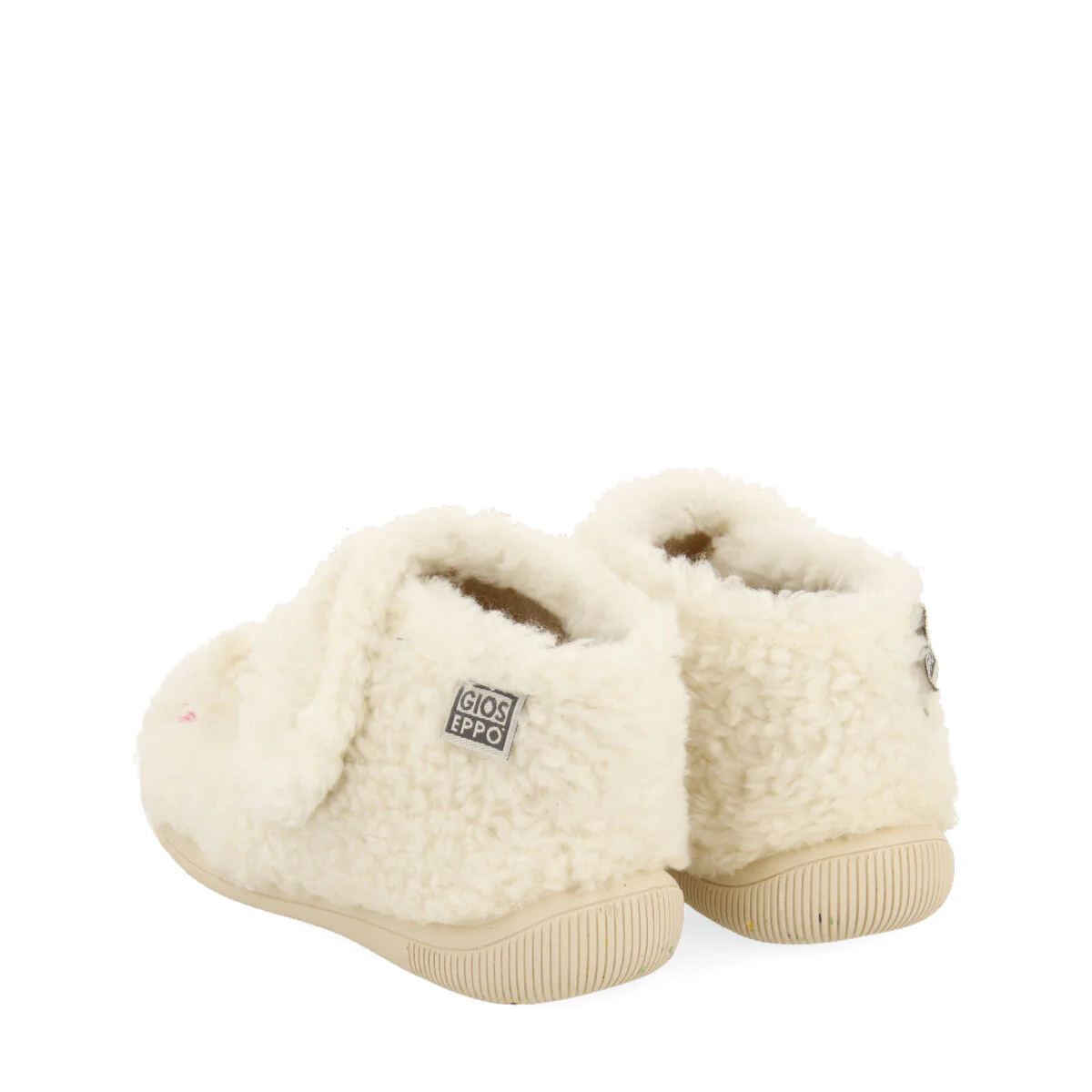 Dietach babies' white slippers with an embroidered face - Image 4