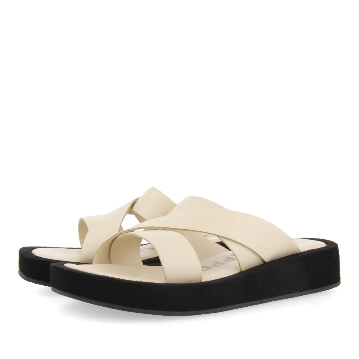 Domats women's sandals with thick soles and off-white straps - Image 2