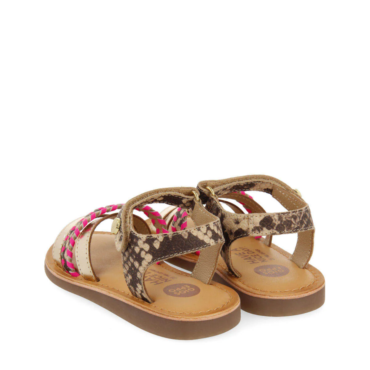 Dota girls sandals with neon fuchsia details and animalrint - Image 4