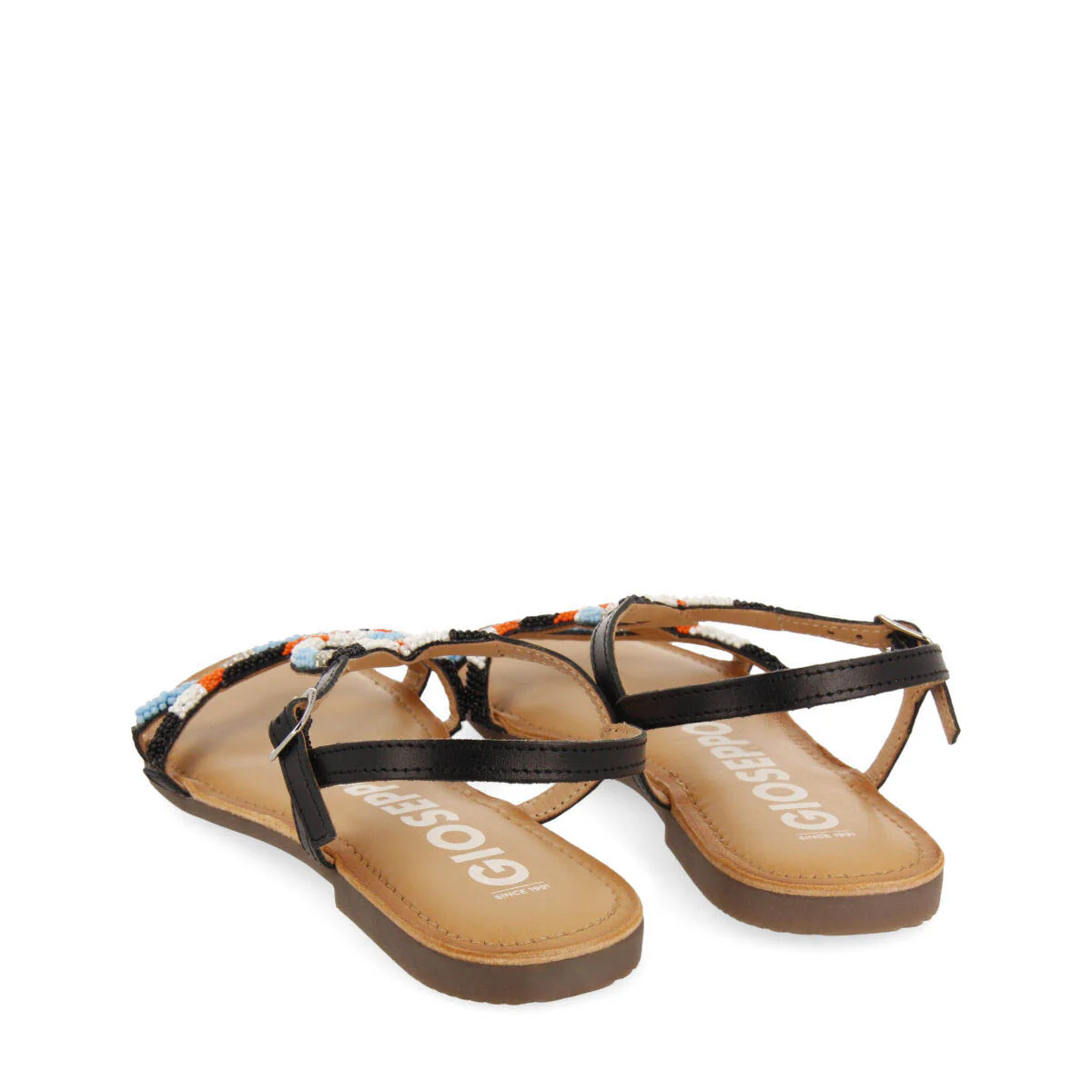 Dracy women's flat sandals with decorative multicoloured beads - Image 4