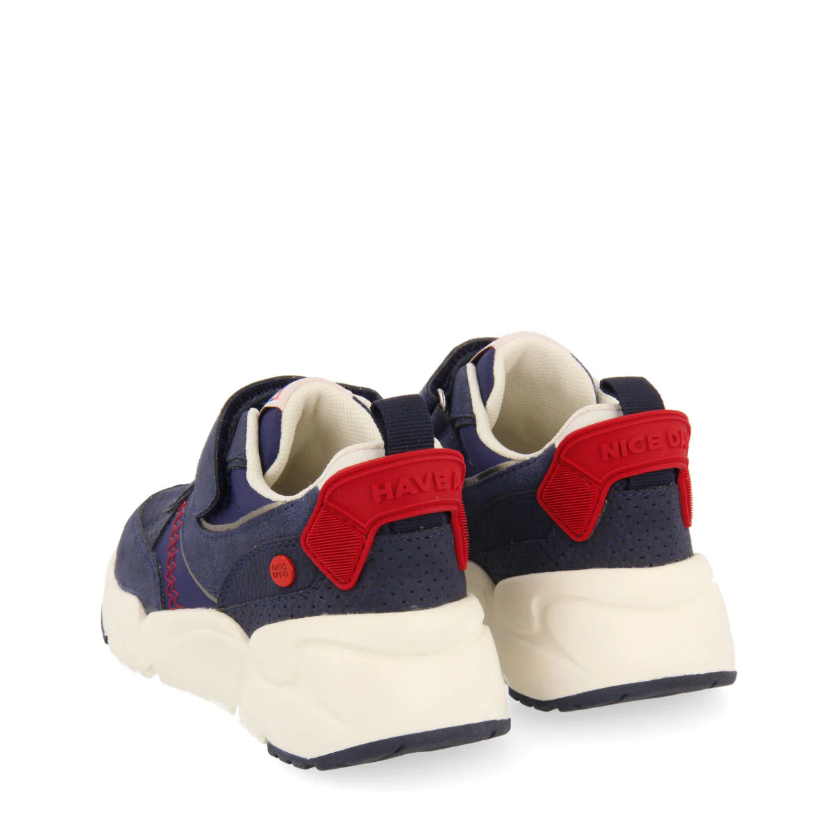 Drumoak children's navy blue lace-up sneakers with adjustable fastenings - Image 3