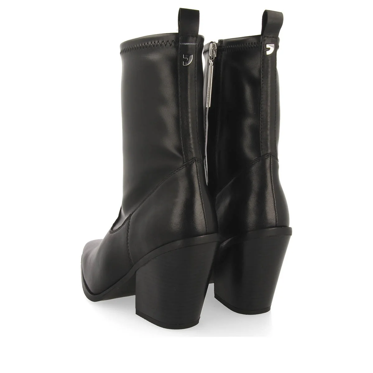 Drymen women's stretchy black leather boots with semi-square toes - Image 4