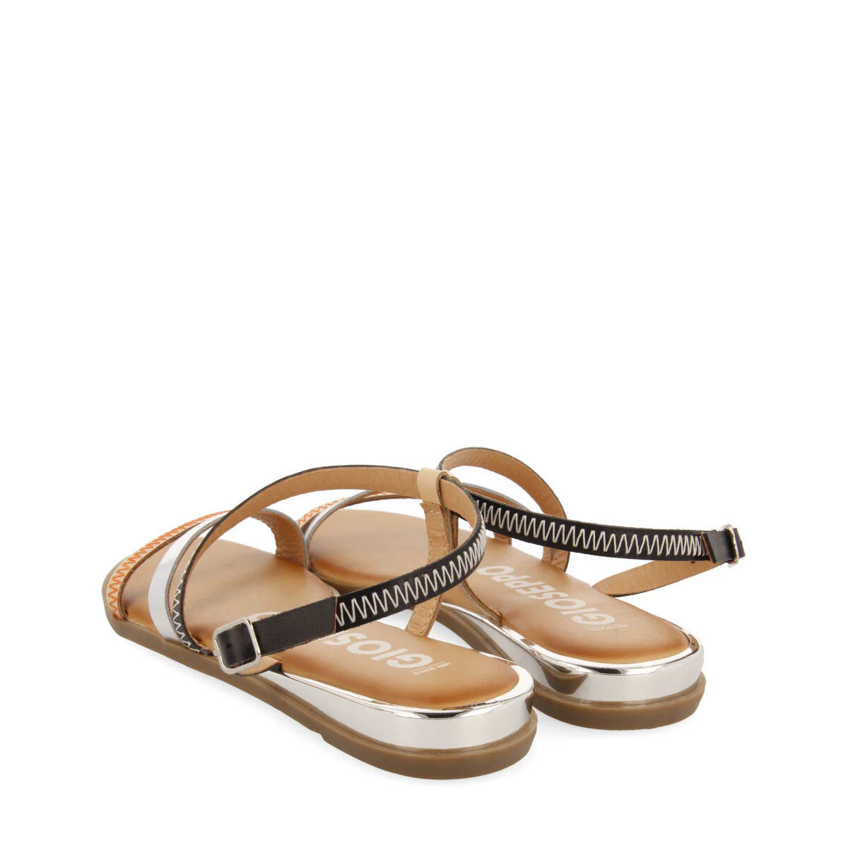 Duesme women's black leather sandals with straps - Image 5