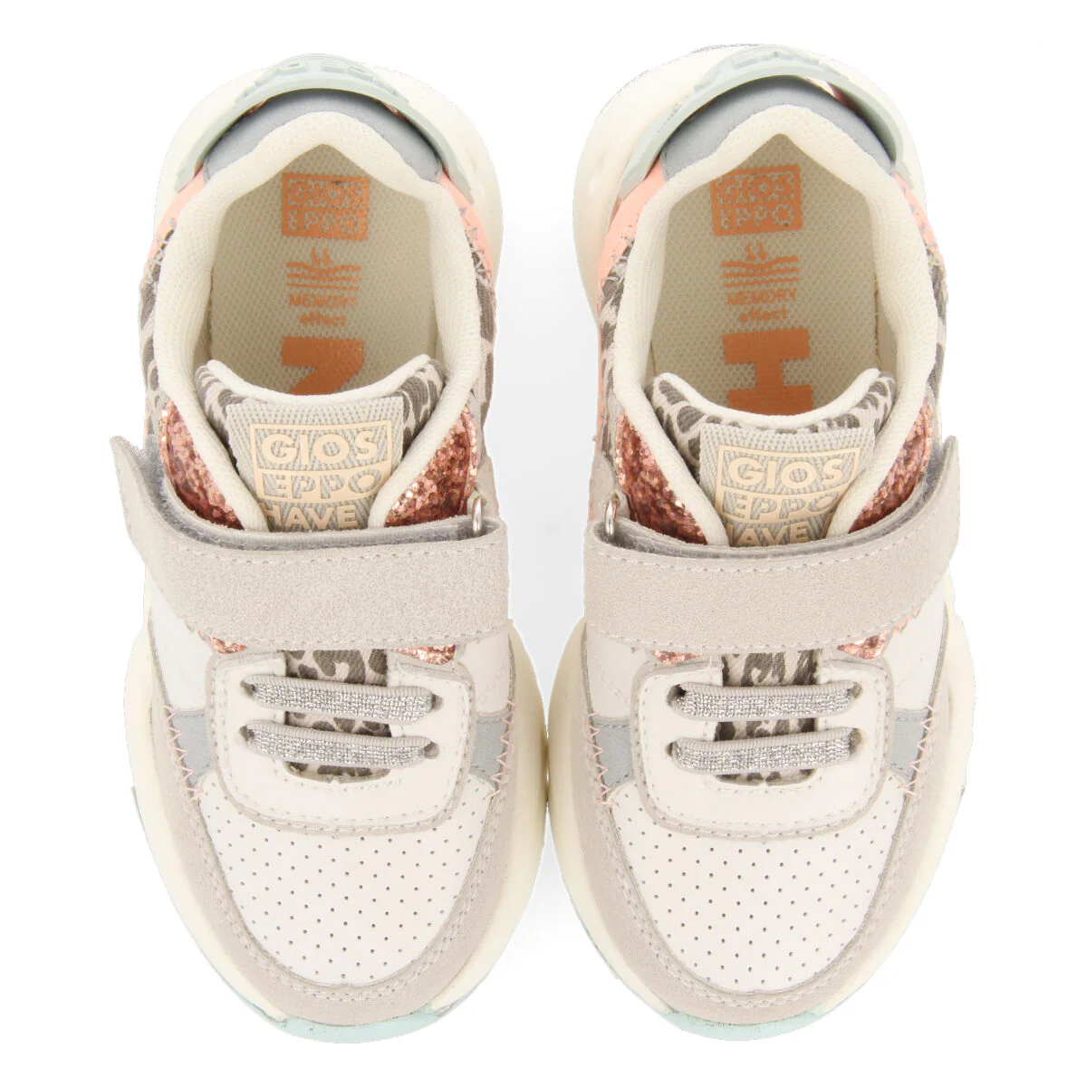 Edeia girls white sneakers with retro soles - Image 3
