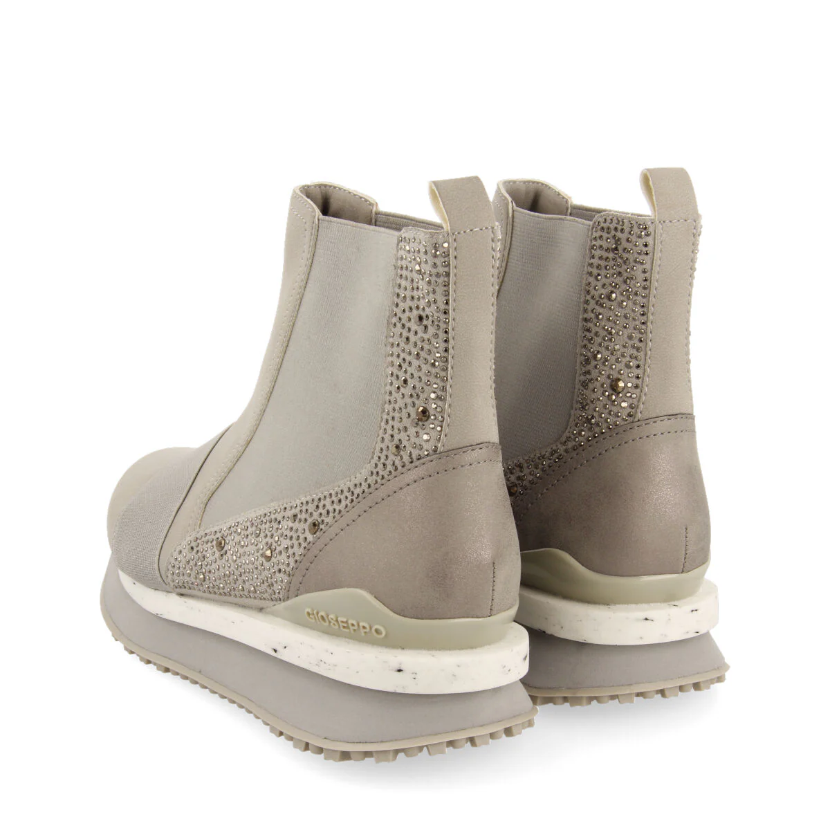 Eggedal women's grey chelsea boot-style sneakers with crystals - Image 4