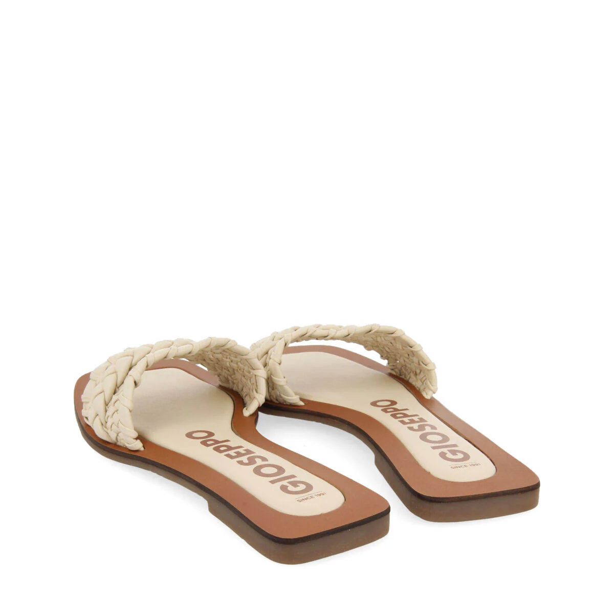 Egleny women's flat slide sandals with off-white braiding - Image 4