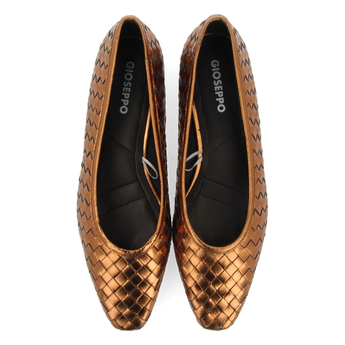 Eisgarn women's bronze braided leather ballet flats