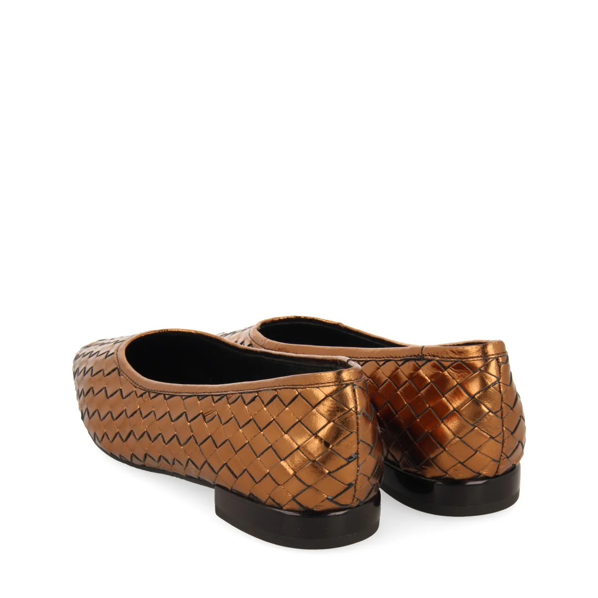 Eisgarn women's bronze braided leather ballet flats - Image 5