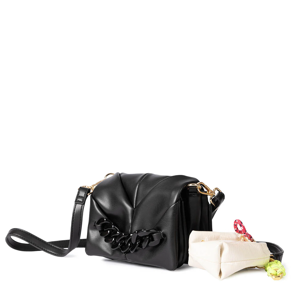 Elmen black quilted bag with adjustable strap - Image 3
