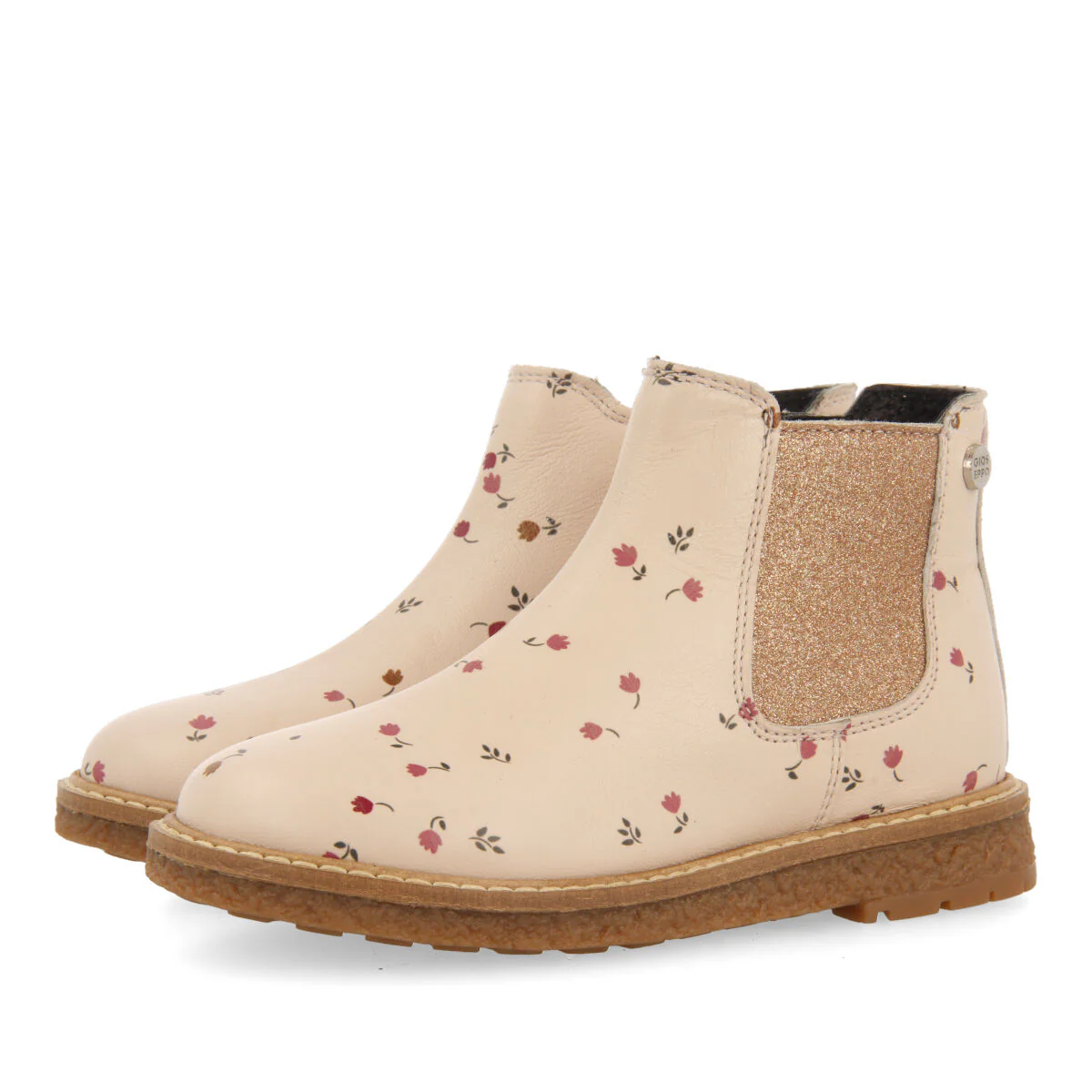 Elvenes children's floral-print pink leather chelsea boots - Image 2