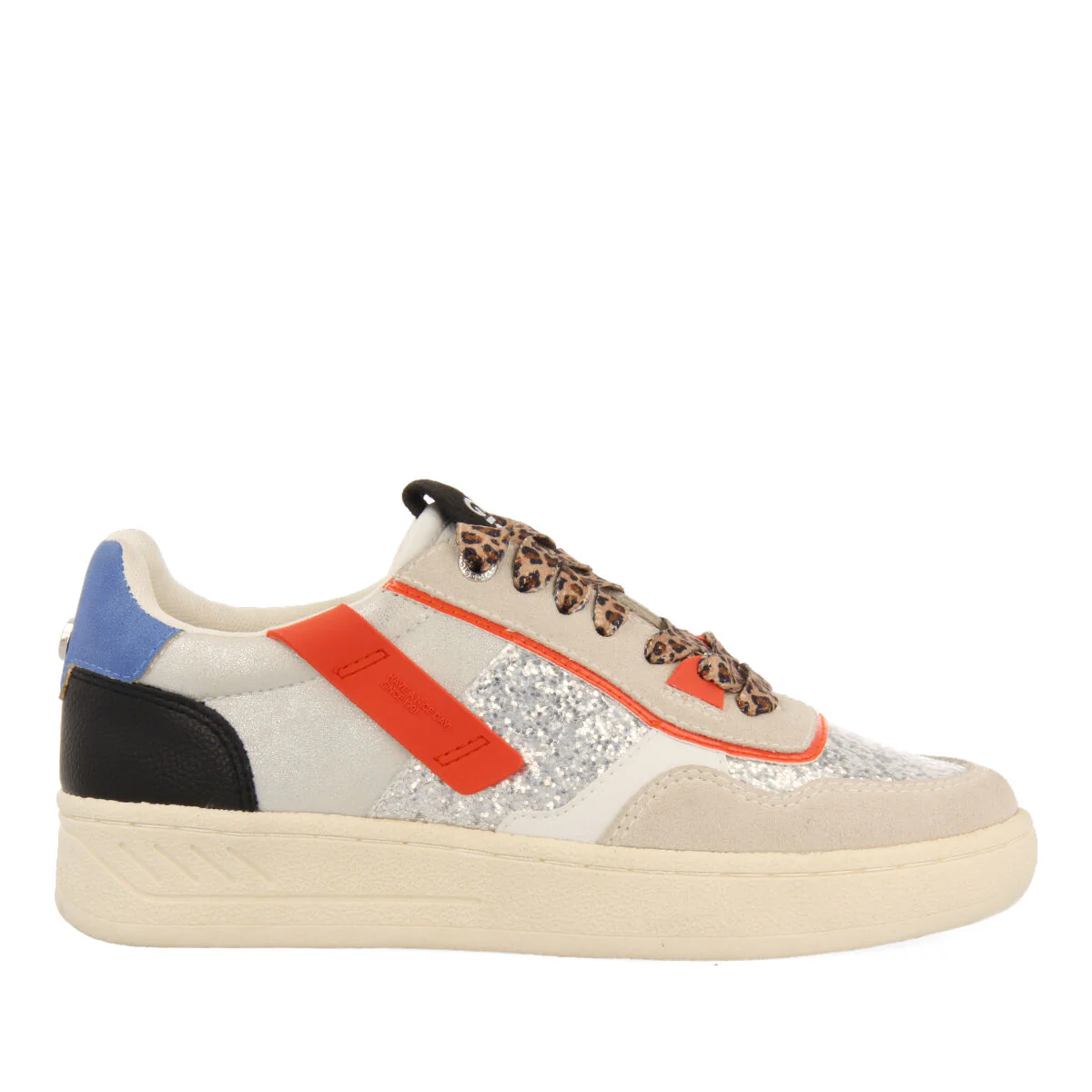 Elverum women's white sneakers with mixed prints and textures - Image 4