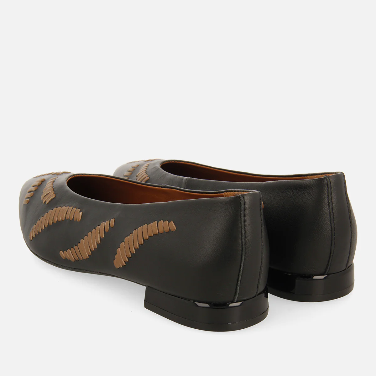 EMBROIDERED LEATHER BALLET FLATS ZAMARDI - Image 3