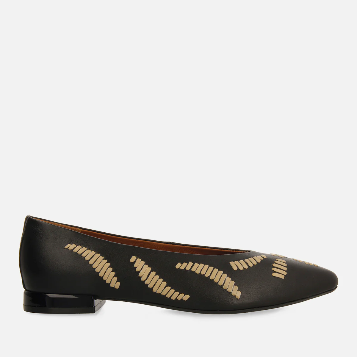 EMBROIDERED LEATHER BALLET FLATS ZAMARDI - Image 3
