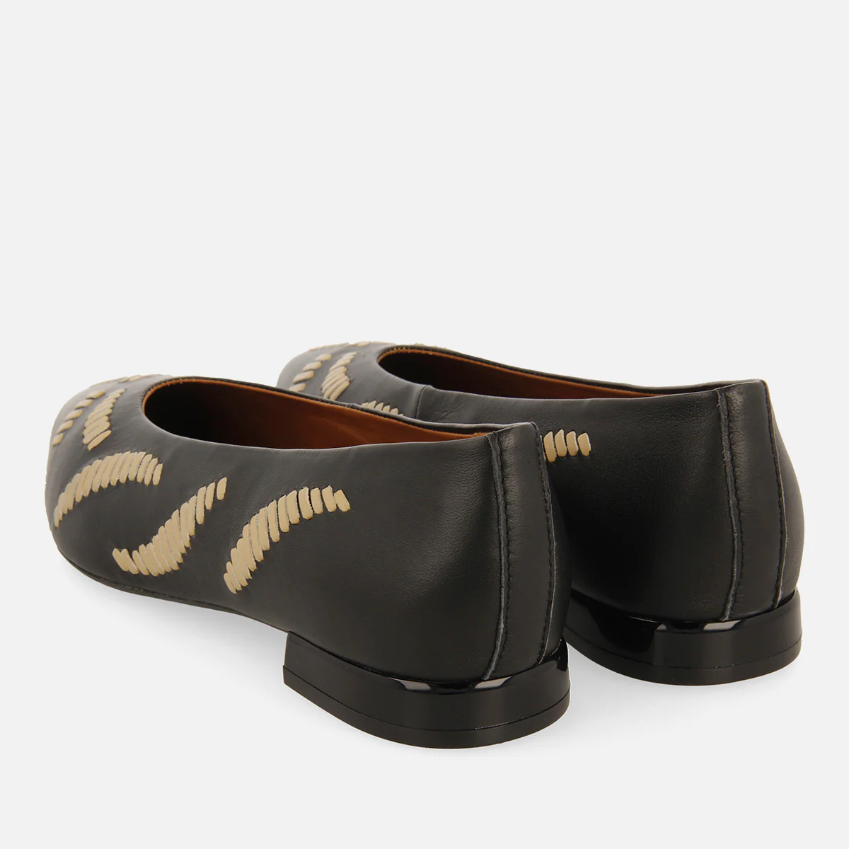 EMBROIDERED LEATHER BALLET FLATS ZAMARDI - Image 4