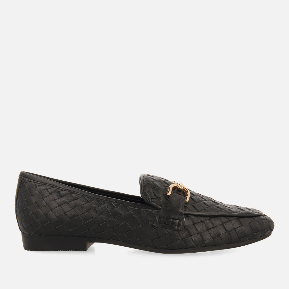 Emery women's black braided leather moccasins