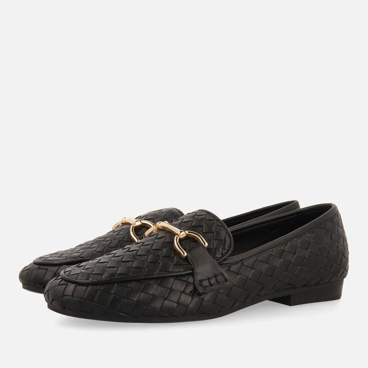 Emery women's black braided leather moccasins - Image 3