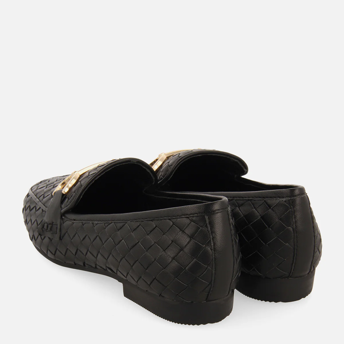 Emery women's black braided leather moccasins - Image 4