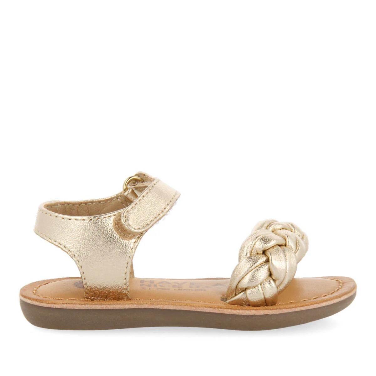 Ennery girlslatinumlaited leather sandals