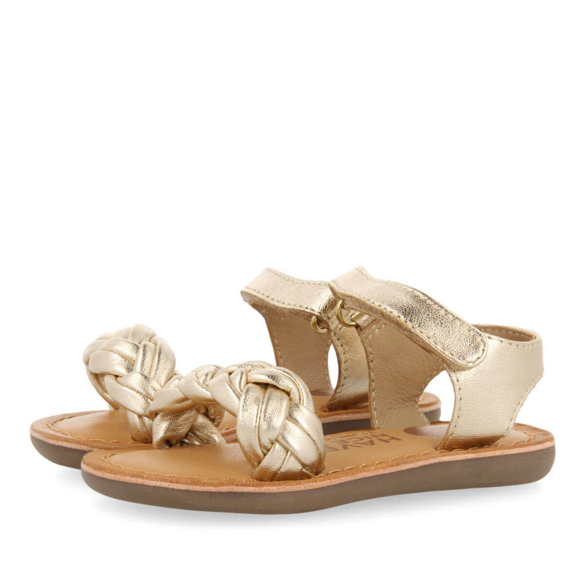 Ennery girlslatinumlaited leather sandals - Image 2