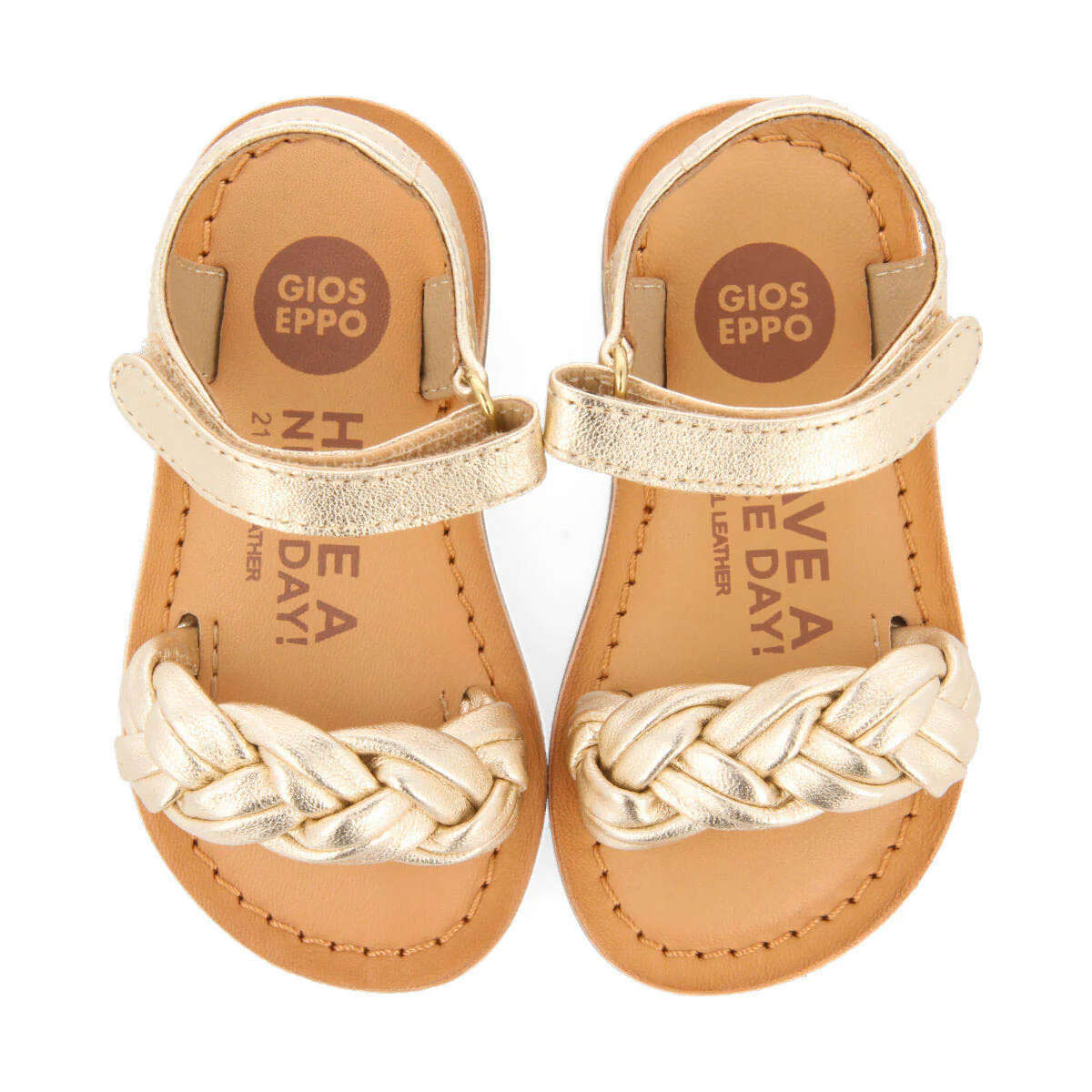 Ennery girlslatinumlaited leather sandals - Image 3