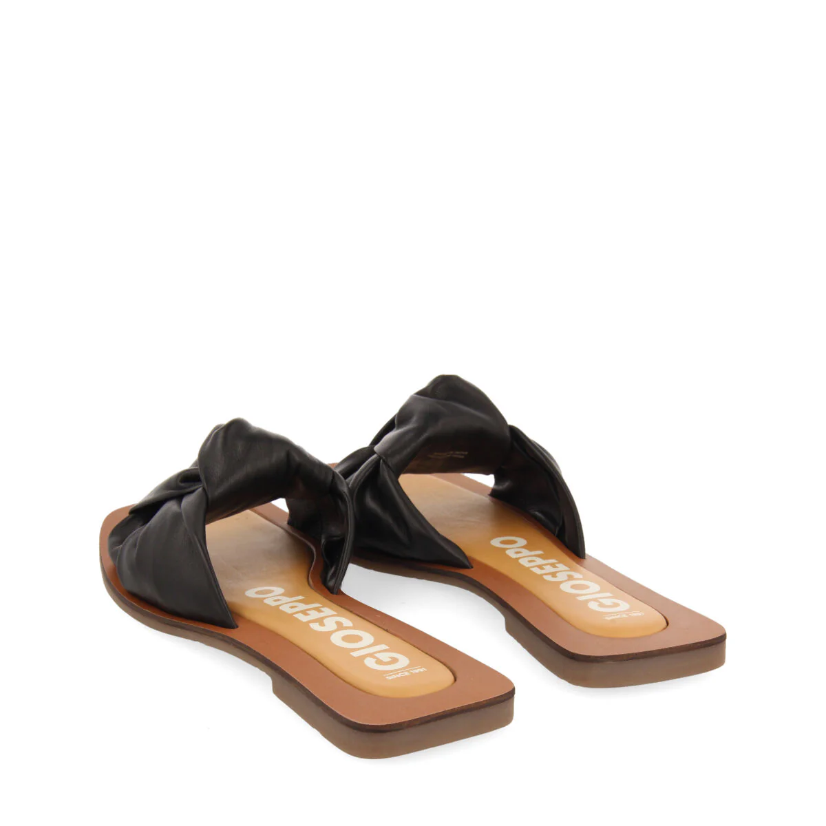 Epone women's black leather sandals with decorative knots - Image 4